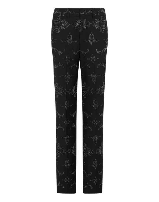 Lady Straight Trousers Baroque Strass
