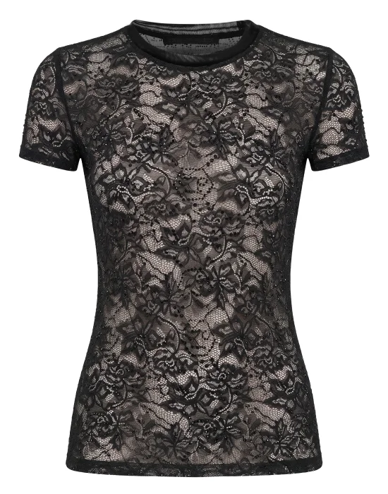 Lace Sexy Pure Fit T-Shirt Monogram Strass Monogram Strass