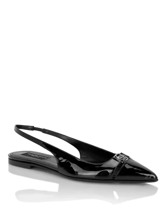 Patent Leather Flat Slingbacks