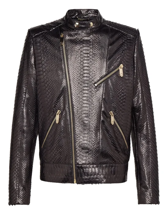 Leather Moto Jacket "Python car"