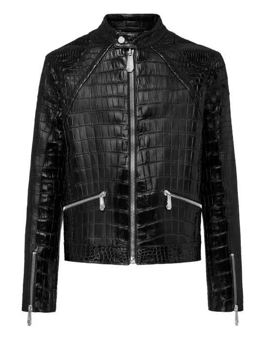 Leather Crocodile Jacket  Luxury
