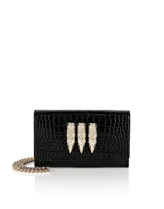 Small Croco Embossed Clutch Eagle