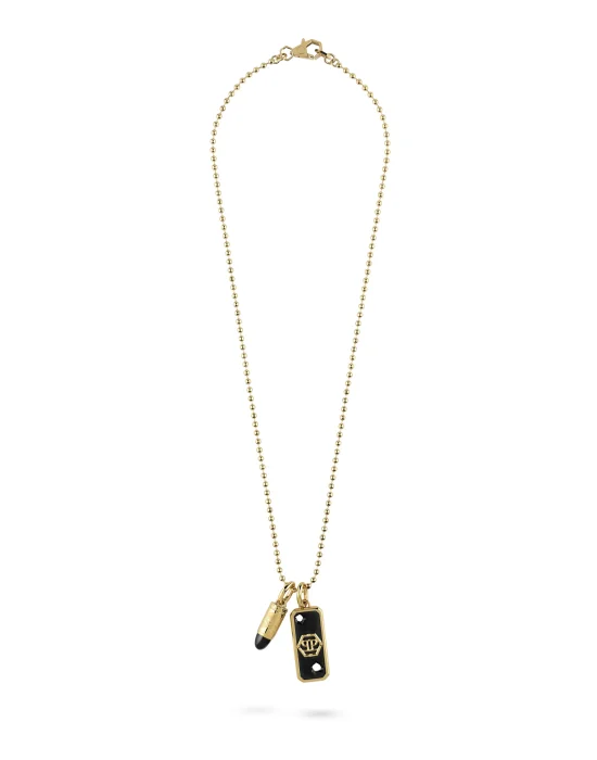 Yellow Gold Long Chain Necklace PP BULLET