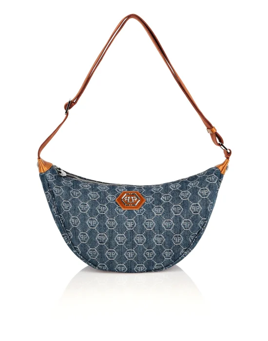 Denim Medium Shoulder Soft Bag Monogram