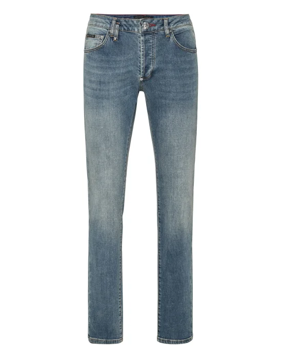 Denim Trousers Super Straight Cut Studs