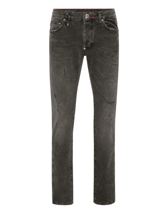 Denim Trousers Super Straight Cut Studs