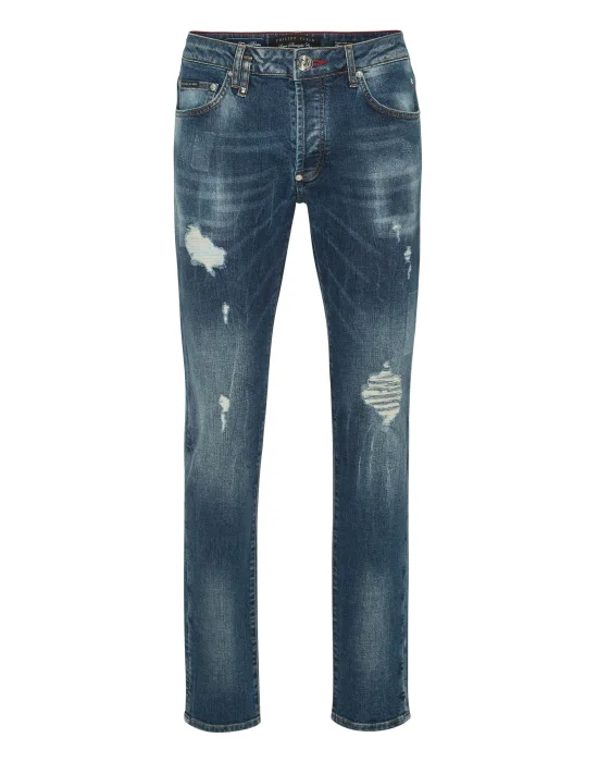 Denim Trousers Super Straight Cut Studs