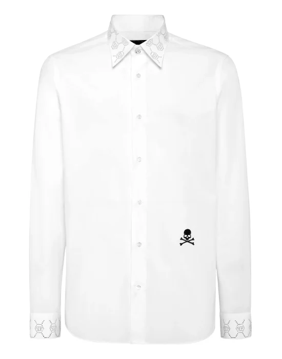 Shirt Sugar Daddy Cut LS Monogram Strass