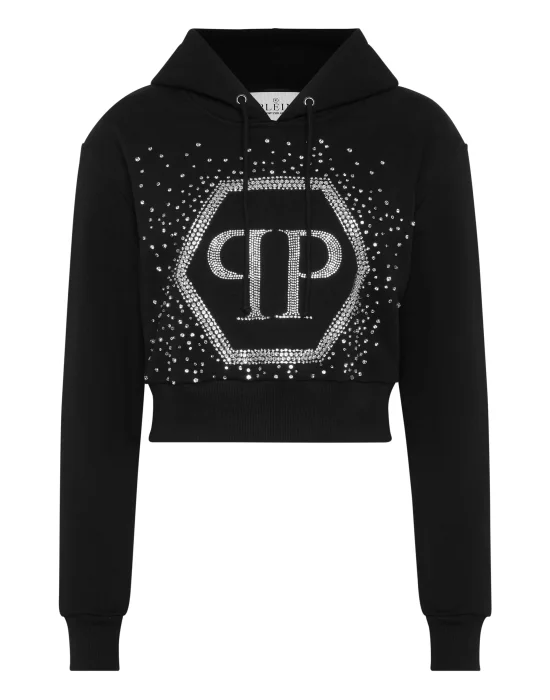 Hoodie sweatshirt Crop Strass Venice Beach