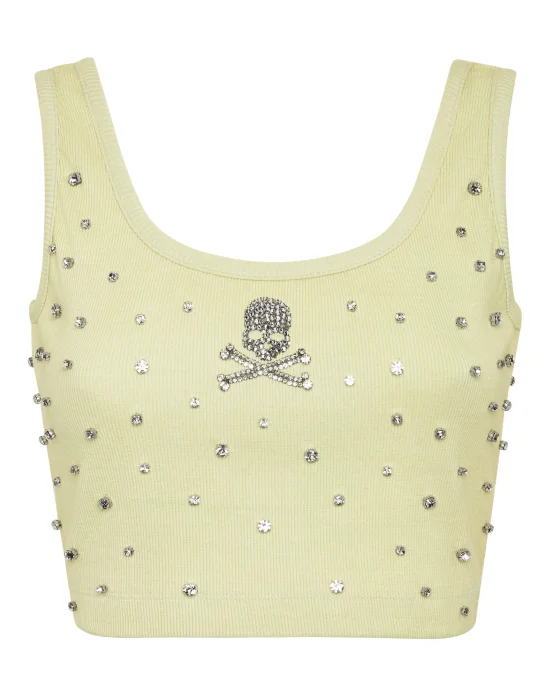 Jersey Rib Cropped Top Stones