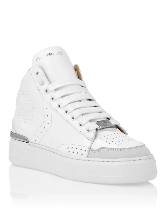 Leather Mid-Top Sneakers Hexagon