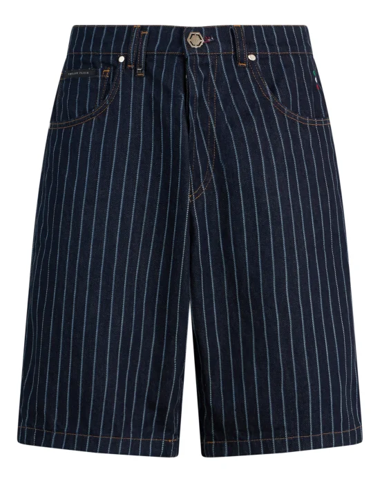 Denim Shorts Pinstripe