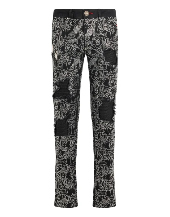 Rockstar Fit Jeans Ice Cream Strass
