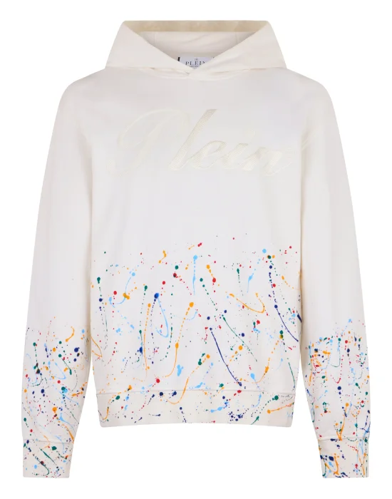 Fleece Hoodie Paint Painted