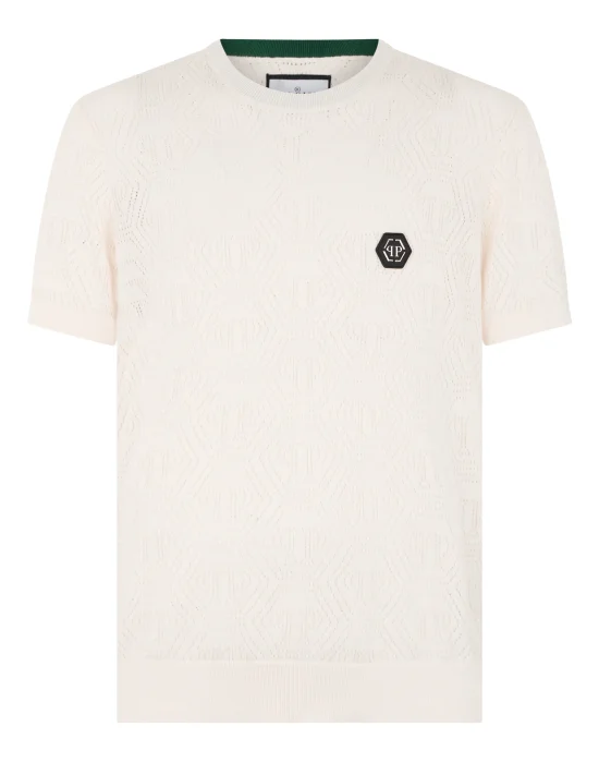 Round Neck T-Shirt Openwork Monogram
