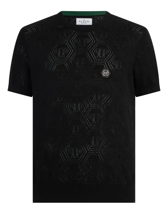 Round Neck T-Shirt Openwork Monogram