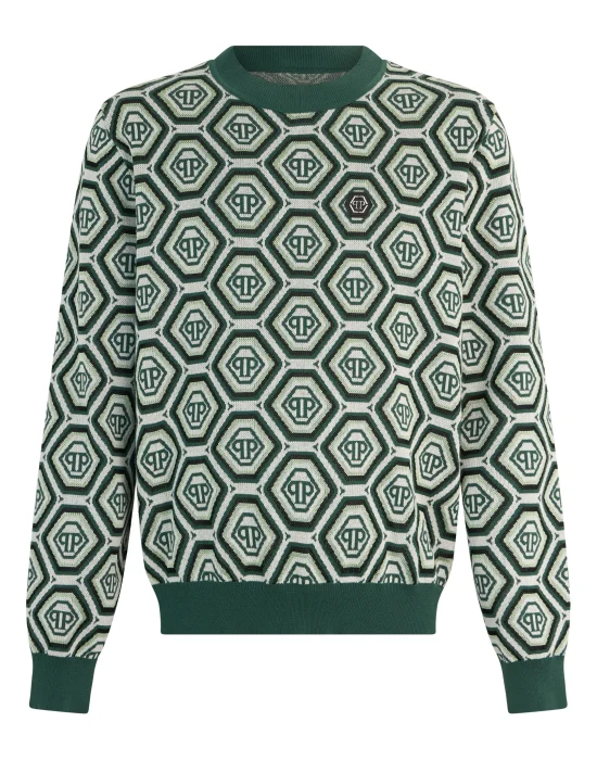 Round Neck Pullover Monogram 70's