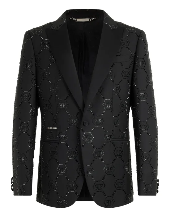 Wool Blazer With Stin Details Monogram