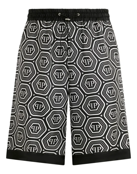 Silk Drawstring Shorts Monogram 70's