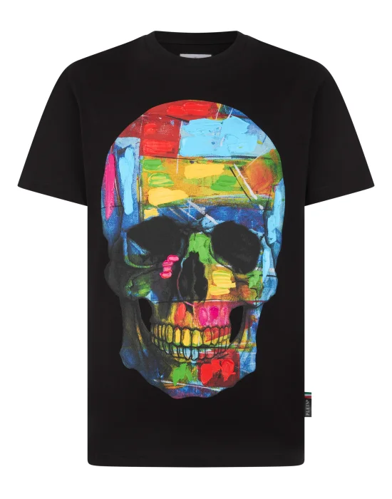 Round Neck T-Shirt Painted Skull