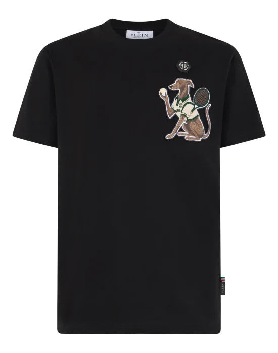 Round Neck T-Shirt Tennis Pet Patch