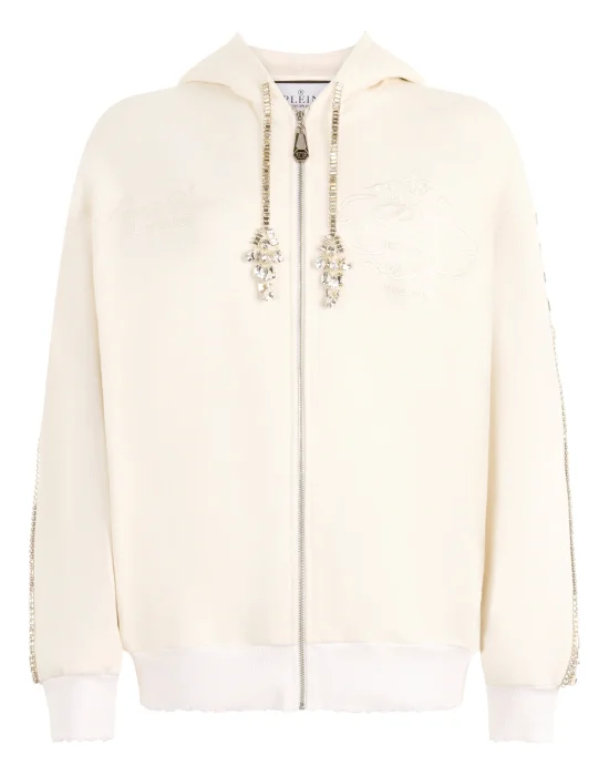 Washed Zip Hoodie Tennis Club Crystals