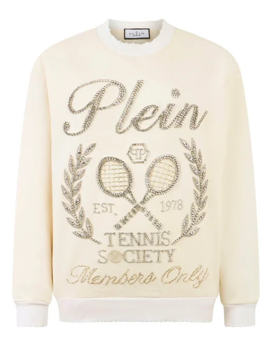 Washed Sweatshirt Tennis Society Strass