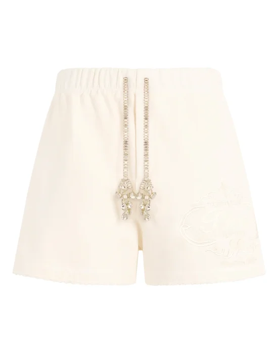 Washed Fleece Shorts Tennis Club Crystals