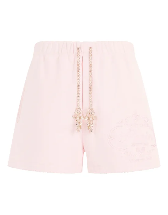 Washed Fleece Shorts Tennis Club Crystals