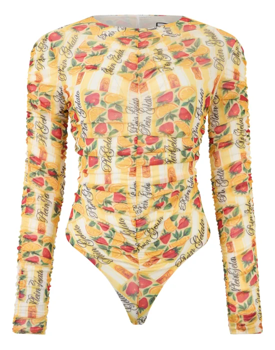 Wrinkled Tulle Bodysuit Gelato