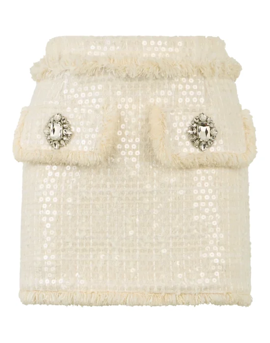 Tweed Mini Skirt Paillettes