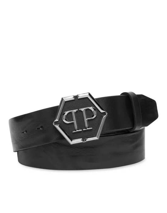 Leather Belt Hexagon