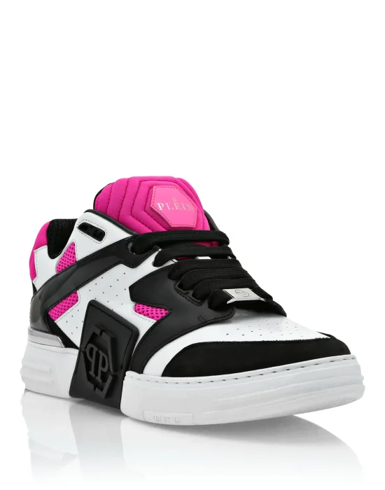 Mix Leather Lo-Top Sneakers