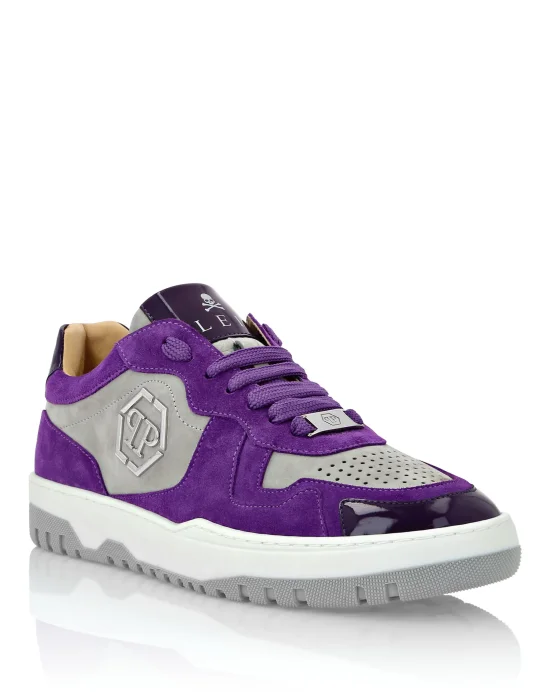Mix Leather Lo-Top Sneakers