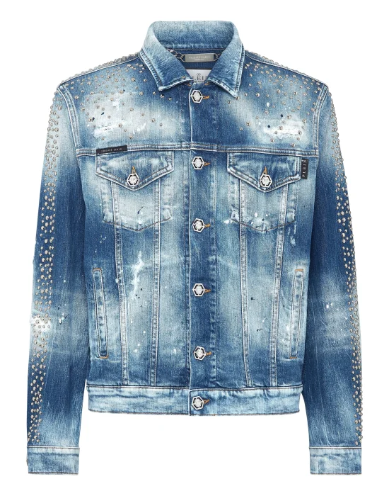 Denim Trucker Jacket LS Studs