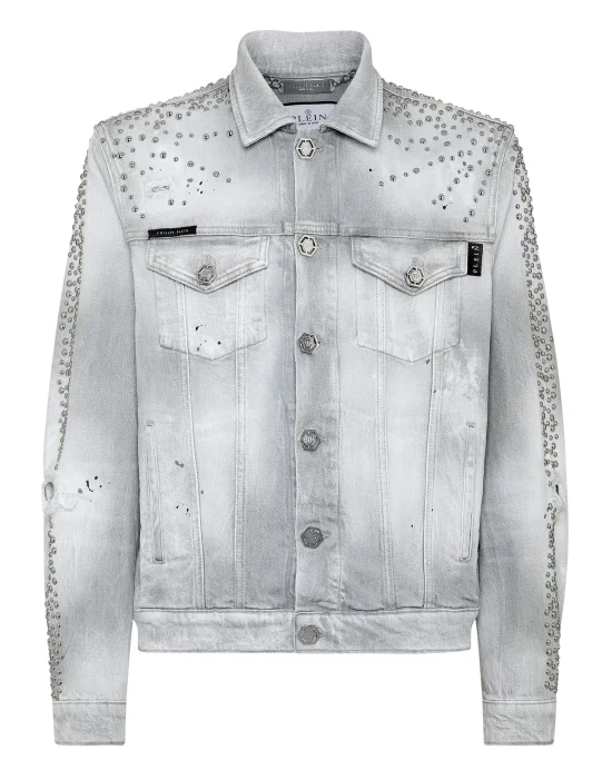 Denim Trucker Jacket LS Studs