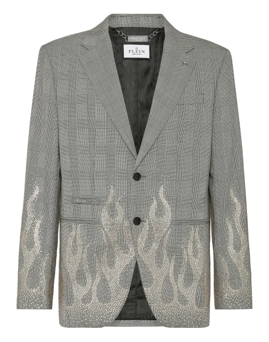 English Check Blazer LS Strass Flame