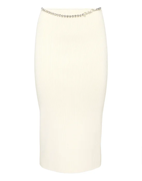 VISCOSE STRETCH MIDI SKIRT SIGNATURE