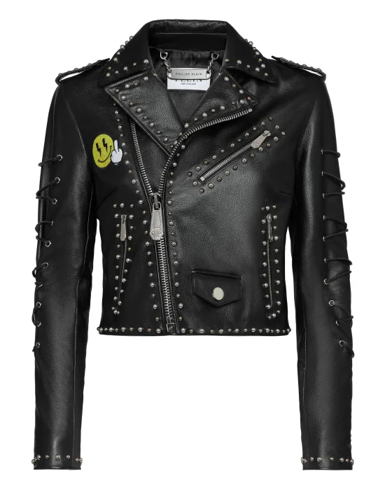Leather Biker Jacket Smile