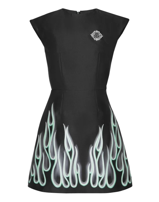 Twill Mini Dress Flame