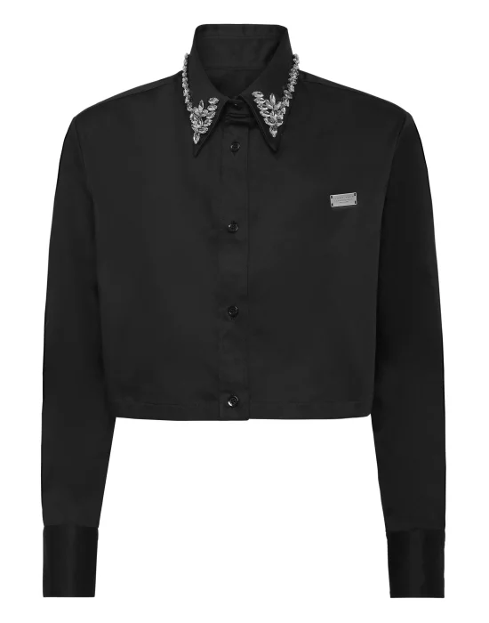 Cropped Shirt LS Gothic Plein