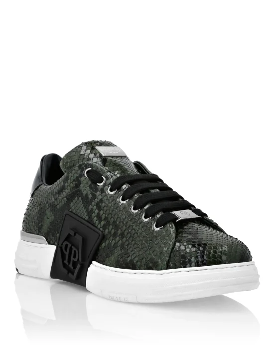 Python Leather Lo-Top Sneakers Hexagon
