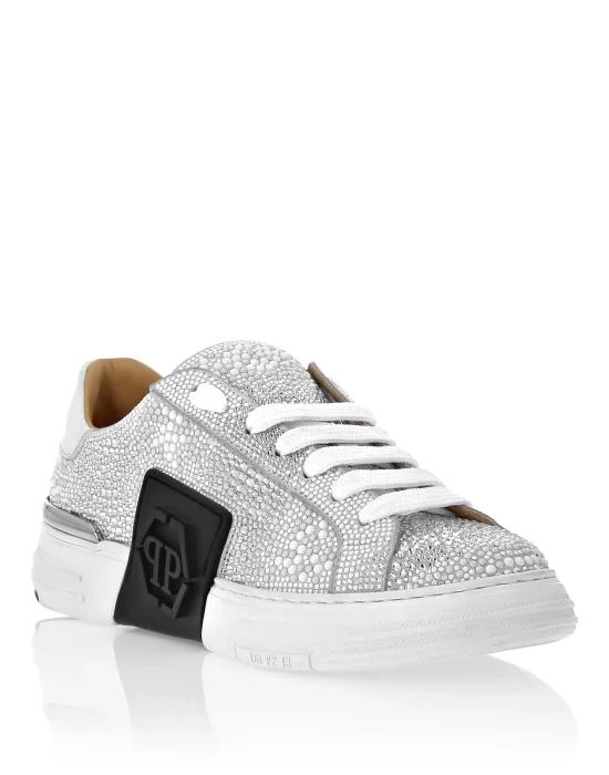 Suede Lo-Top Sneakers Strass Hexagon