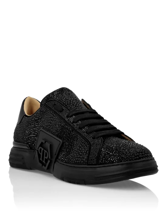 Suede Lo-Top Sneakers Strass Hexagon