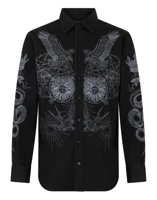 Embroidered Denim Shirt Tattoo