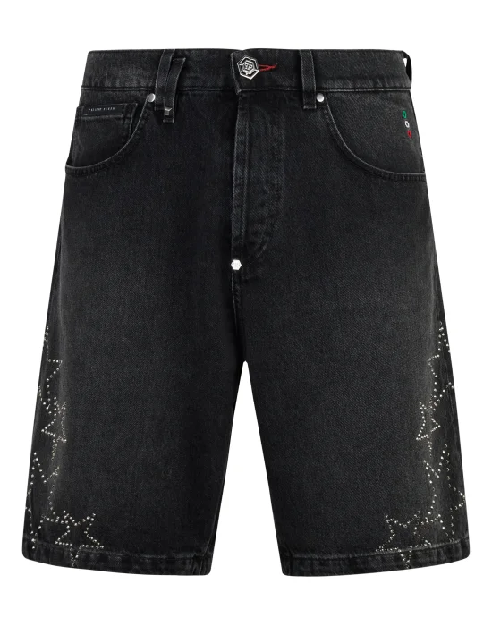 Denim Shorts Stars Strass
