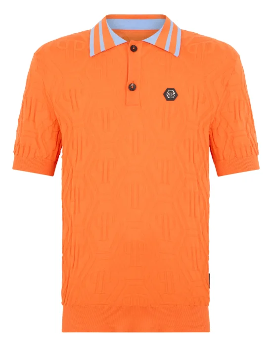 Knitted Polo T-Shirt Jacquard Monogram