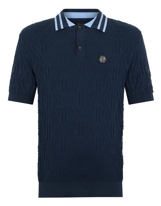 Knitted Polo T-Shirt Jacquard Monogram