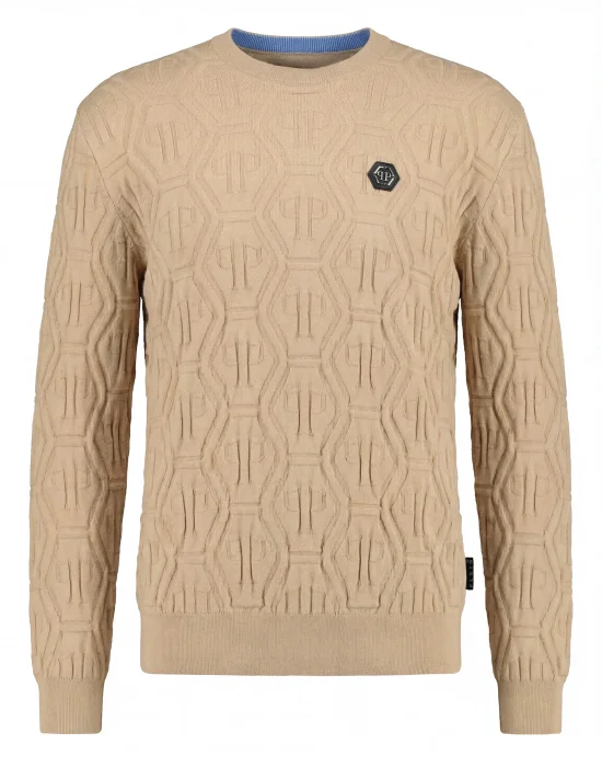 Jacquard Round Neck Pullover Monogram