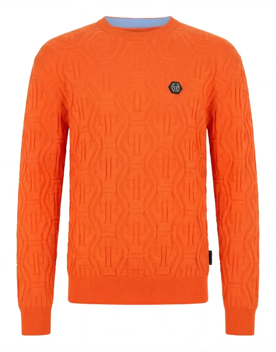 Jacquard Round Neck Pullover Monogram